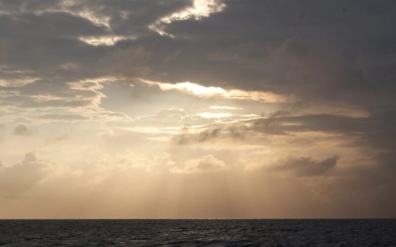 Sun breaks through clouds